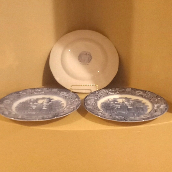 VTG- Staffordshire Liberty Blue Independence Hall Bundle 3-10" Dinner Plates. - Picture 6 of 12